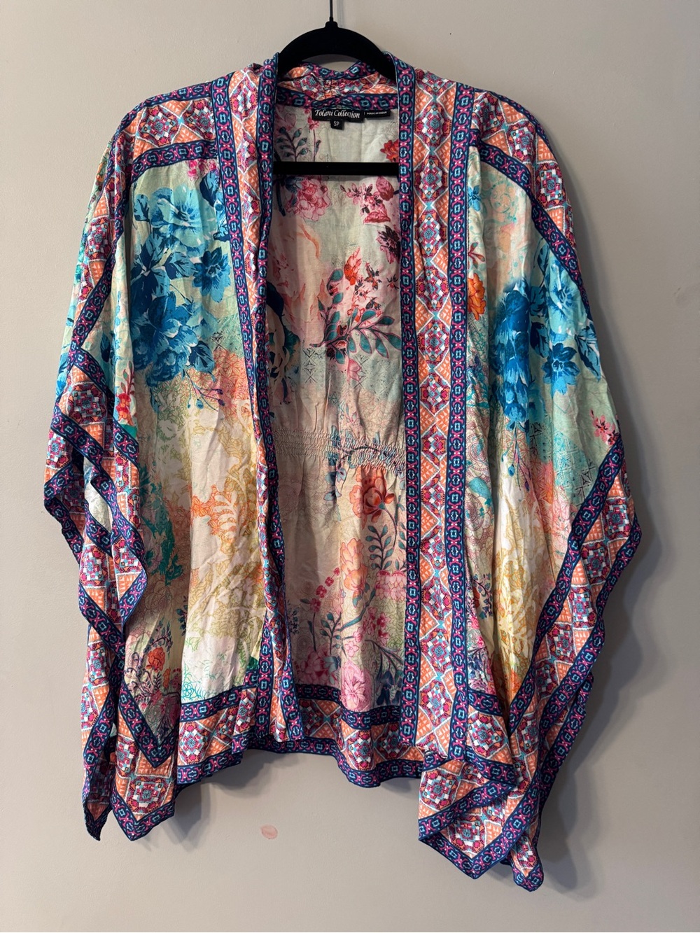 Tolani Collection | multicolored pattern kimono | S
